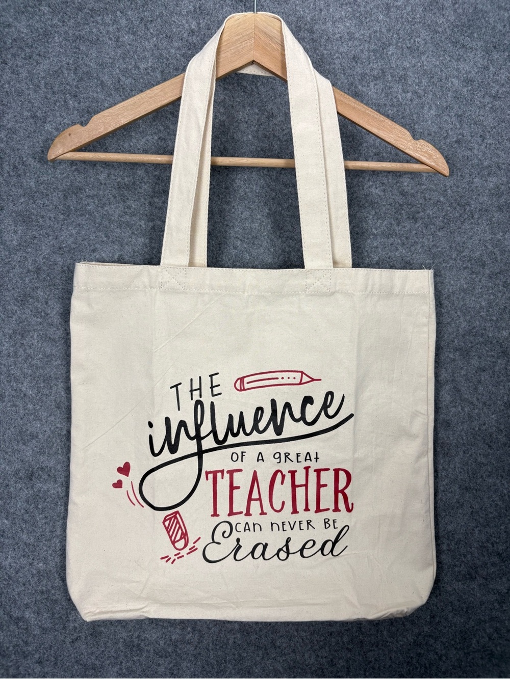 Teacher Canvas Tote Bag Great Teacher Quote Book Library Gift